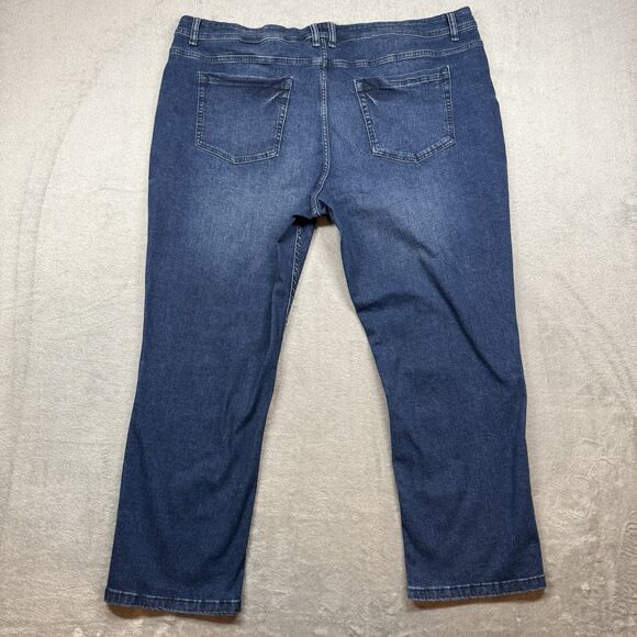 The Perfect Jeans NYC Mens 44x30 Blue Medium Wash Stretch Logo Athletic Fit - Picture 2 of 10